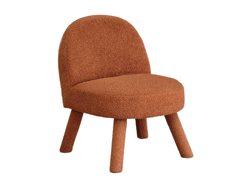 Abica - Fauteuil en tissu bouclette - Rouille