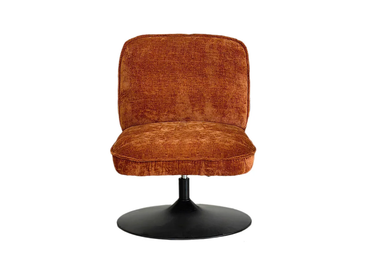 Parbo - Fauteuil pivotant en velours côtelé pied tulipe - Marron