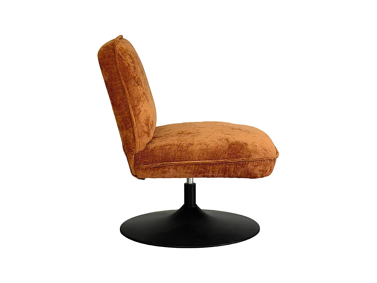 Parbo - Fauteuil pivotant en velours côtelé pied tulipe - Marron