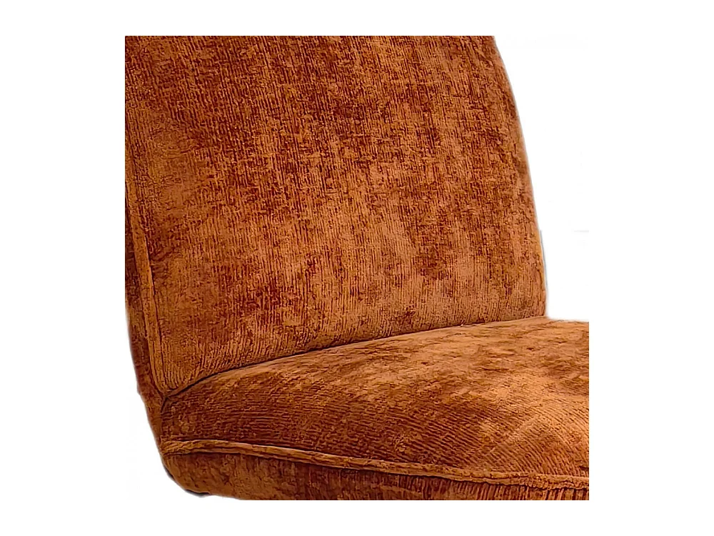 Parbo - Fauteuil pivotant en velours côtelé pied tulipe - Marron