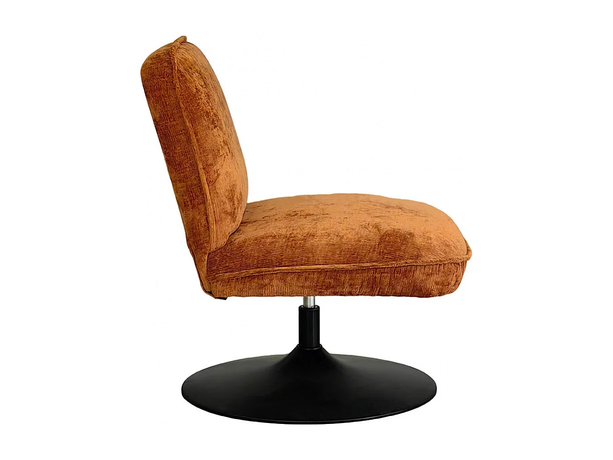 Parbo - Fauteuil pivotant en velours côtelé pied tulipe - Marron