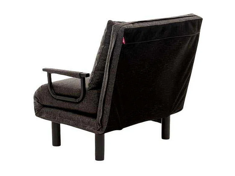Sillón cama moderno de 1 plaza – 75 x 50 x 75 cm – Gris oscuro – Metal y poliéster