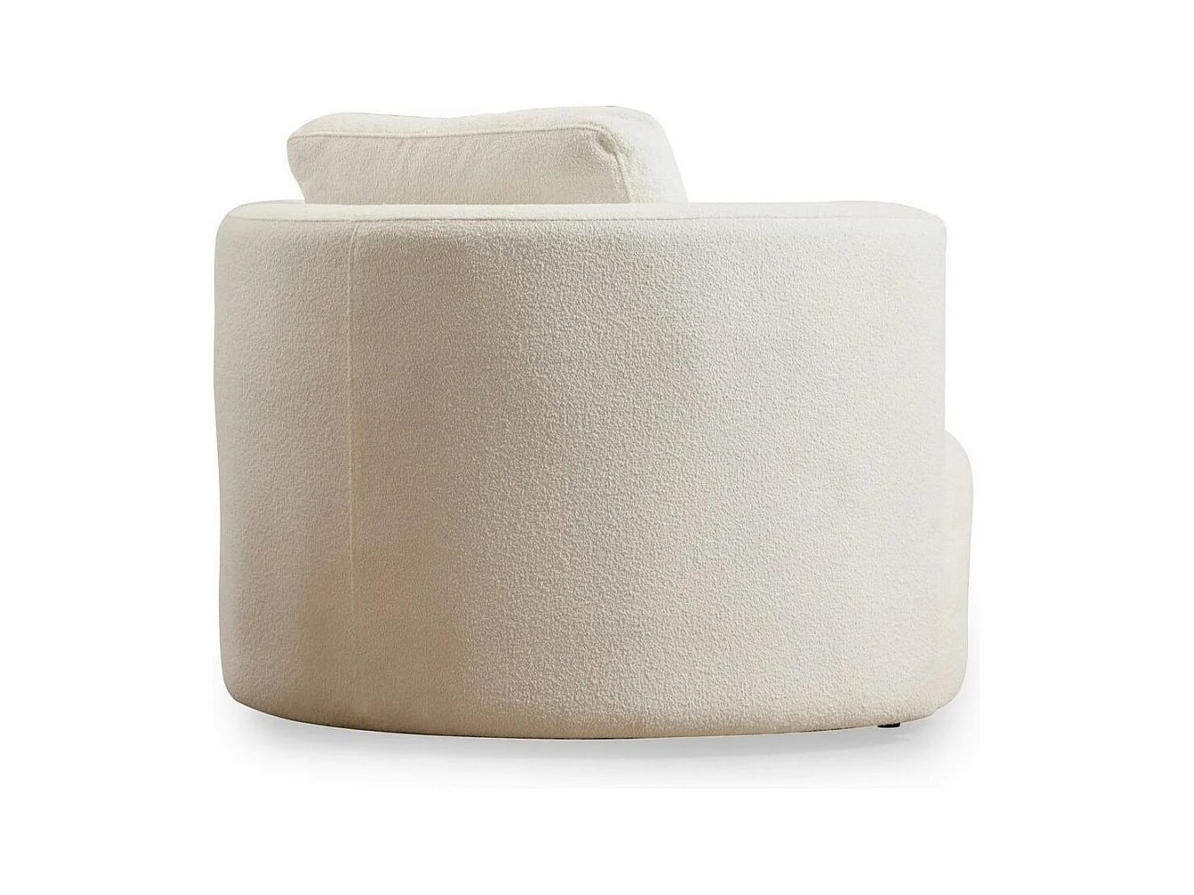 Fauteuil rond blanc crème - tissu bouclette LUCCA