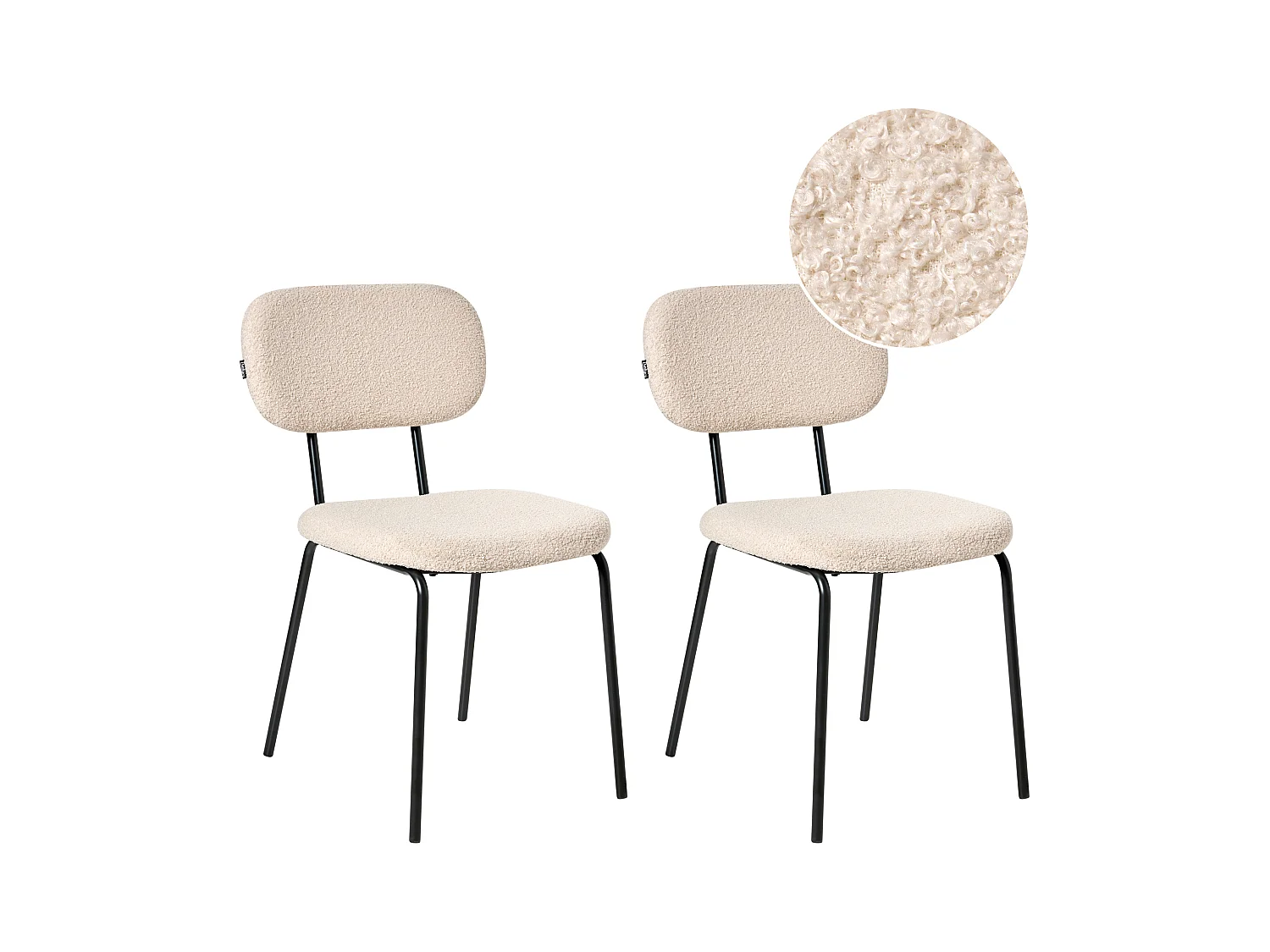 Lot de 2 chaises ADAIR Bouclé Beige