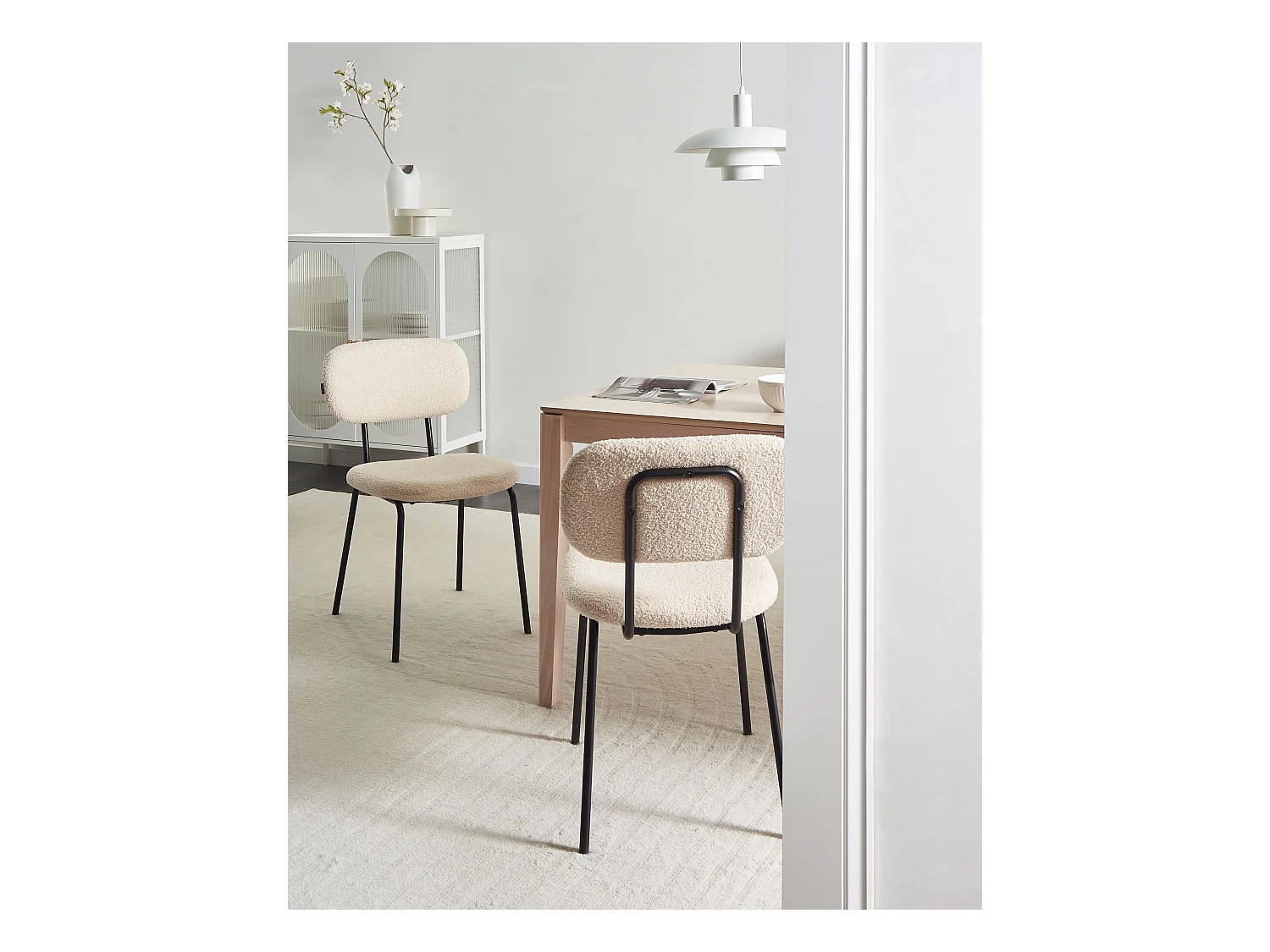 Lot de 2 chaises ADAIR Bouclé Beige