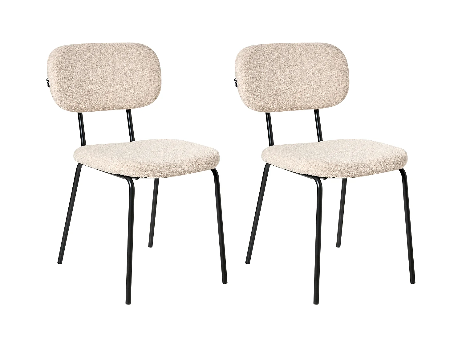 Lot de 2 chaises ADAIR Bouclé Beige