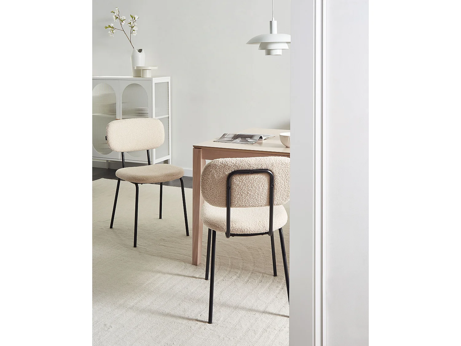 Lot de 2 chaises ADAIR Bouclé Beige