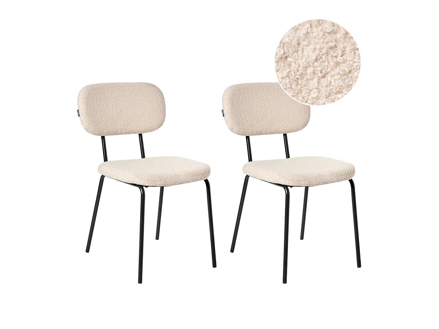 Set mit 2 Stühlen ADAIR Bouclé Beige