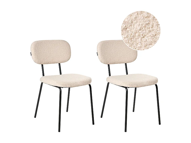 Lot de 2 chaises ADAIR Bouclé Beige