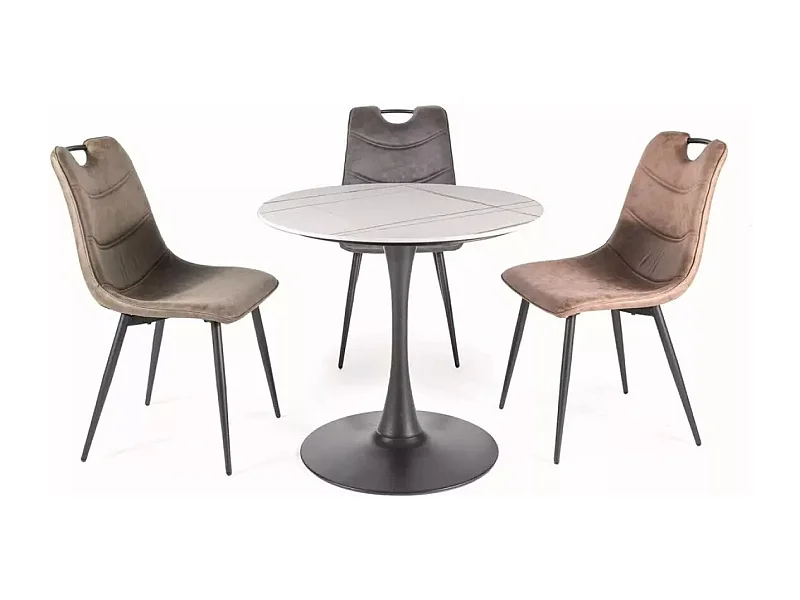 Chaise Aloe/Métal Velours/Noir &