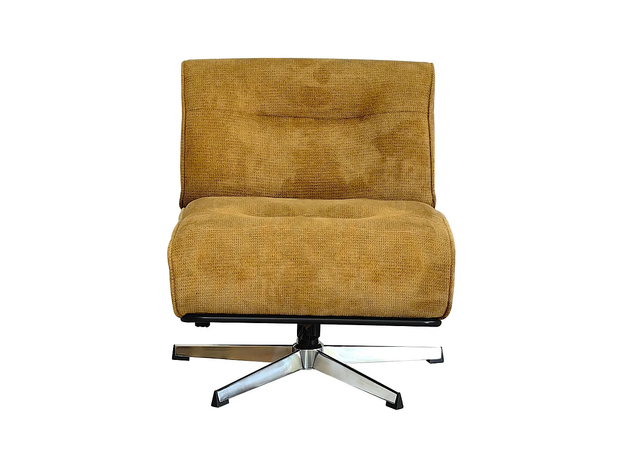 Simon - Fauteuil pivotant en tissu chenille pied étoile - Bronze