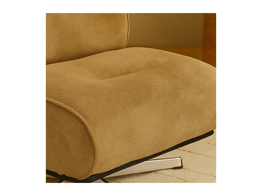 Simon - Fauteuil pivotant en tissu chenille pied étoile - Bronze