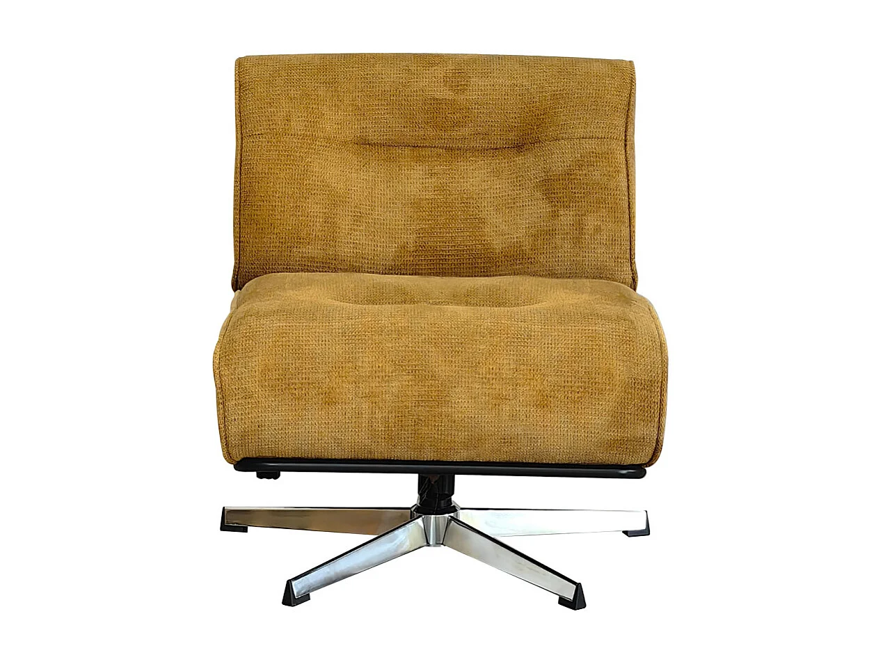 Simon - Fauteuil pivotant en tissu chenille pied étoile - Bronze