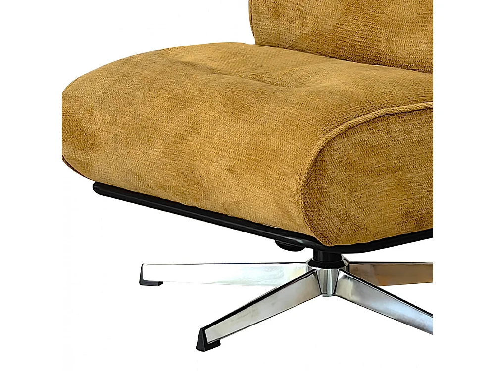 Simon - Fauteuil pivotant en tissu chenille pied étoile - Bronze