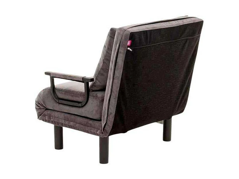 Poltrona-cama de 1 lugar – 75 cm x 50 cm x 75 cm – Cinza – Metal e Poliéster