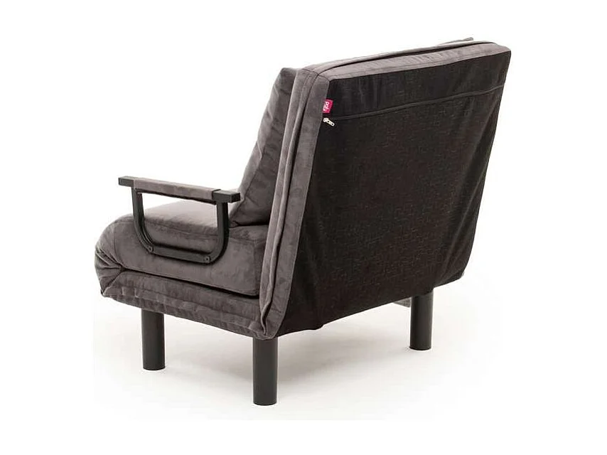 Poltrona-cama de 1 lugar – 75 cm x 50 cm x 75 cm – Cinza – Metal e Poliéster