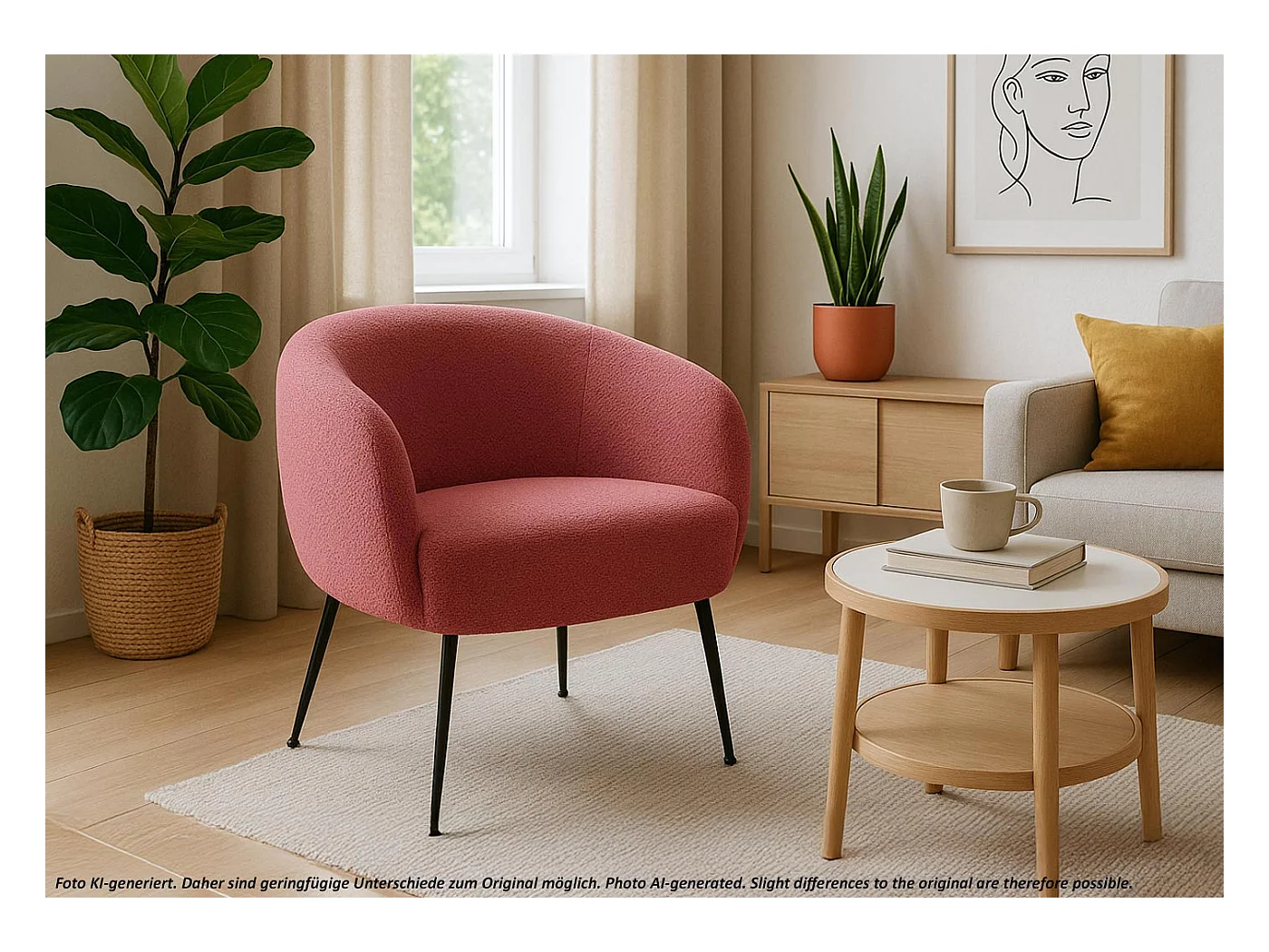 Lounge-Sessel MCW-O37, Purpur-rot