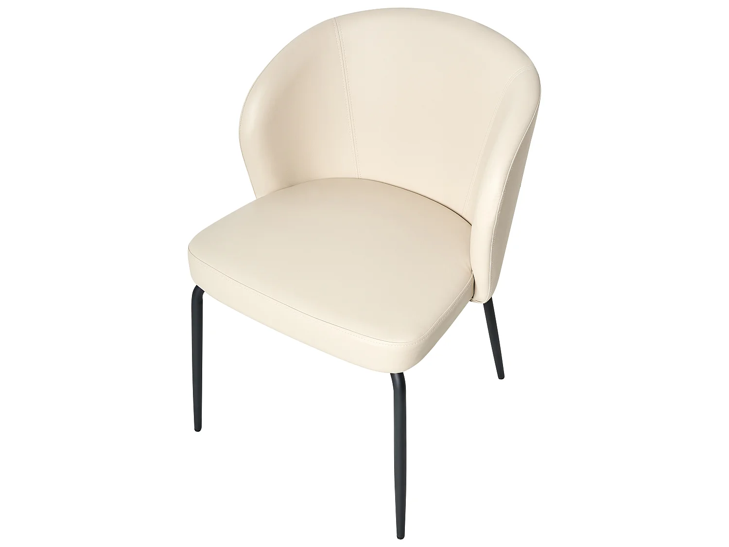 Lot de 2 chaises de salle à manger ZANA Cuir PU Beige clair