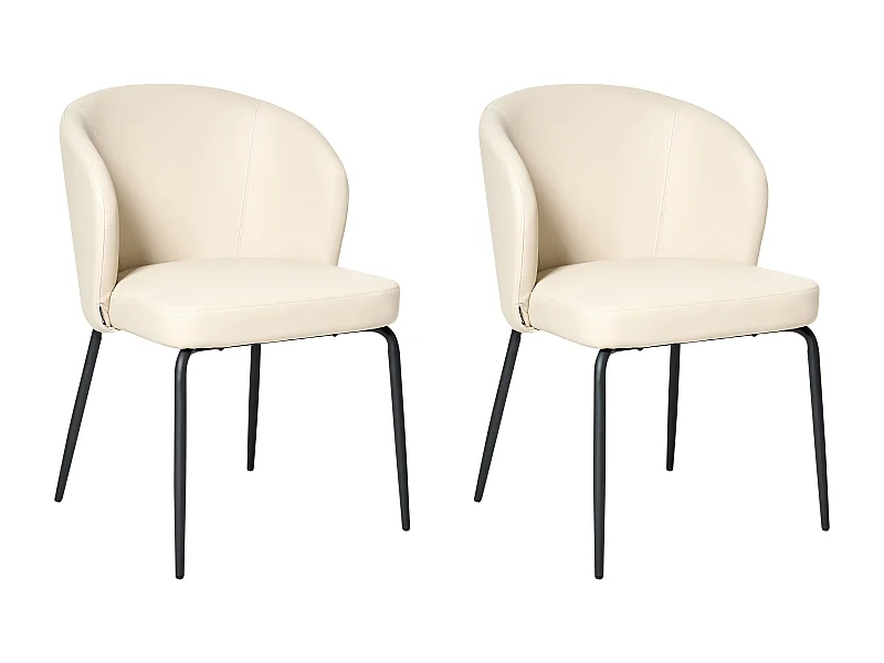 Set di 2 sedie da pranzo ZANA Pelle sintetica Beige chiaro