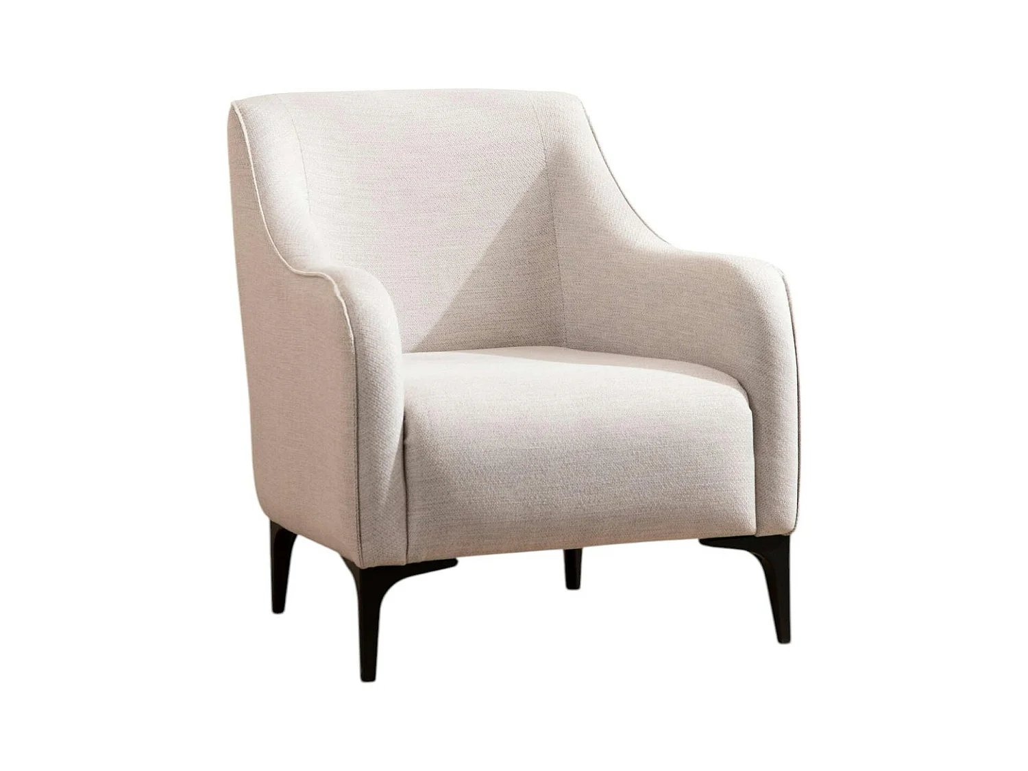 Fauteuil contemporain sable - pieds noirs VILNIUS