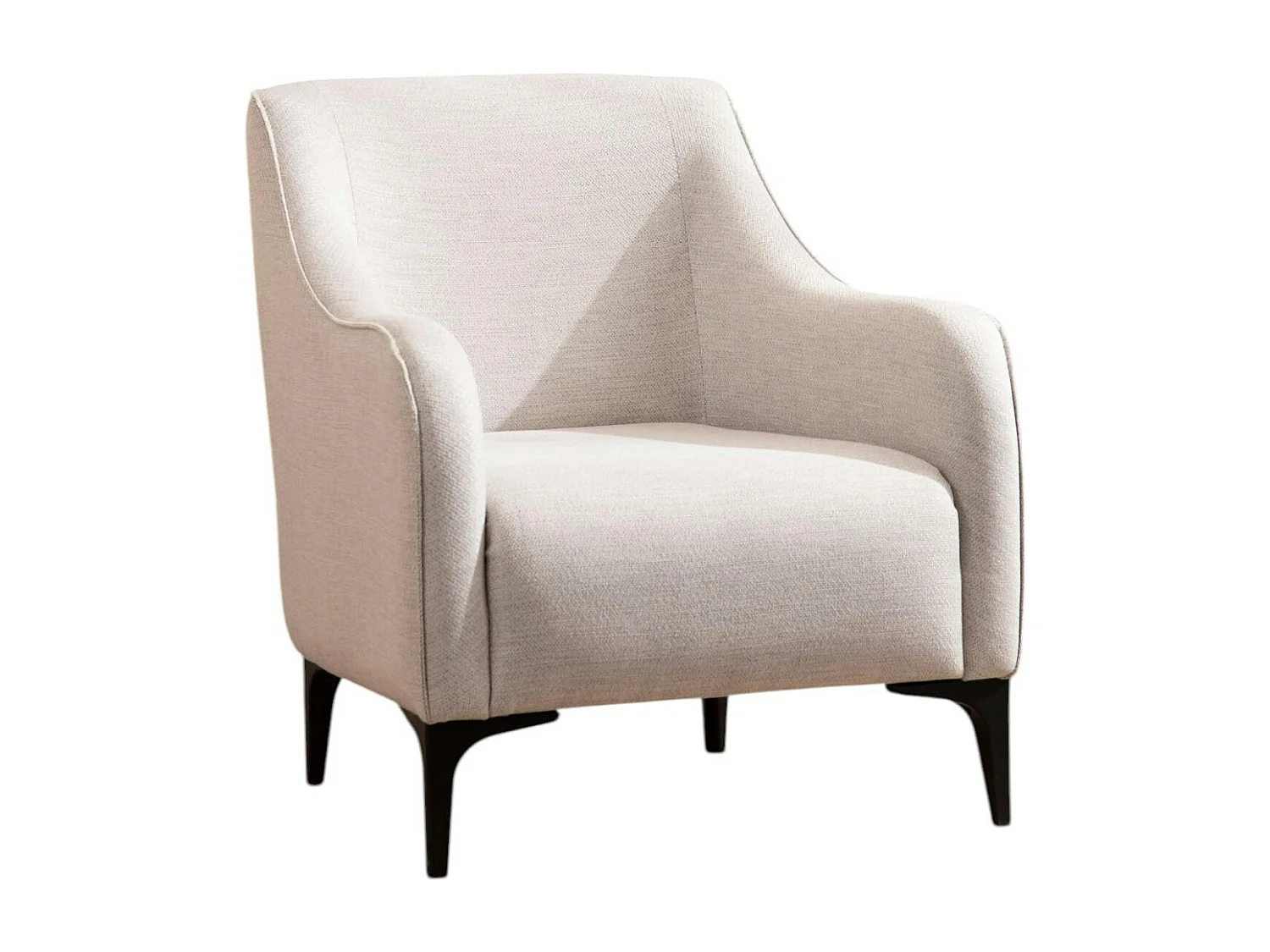 Fauteuil contemporain sable - pieds noirs VILNIUS