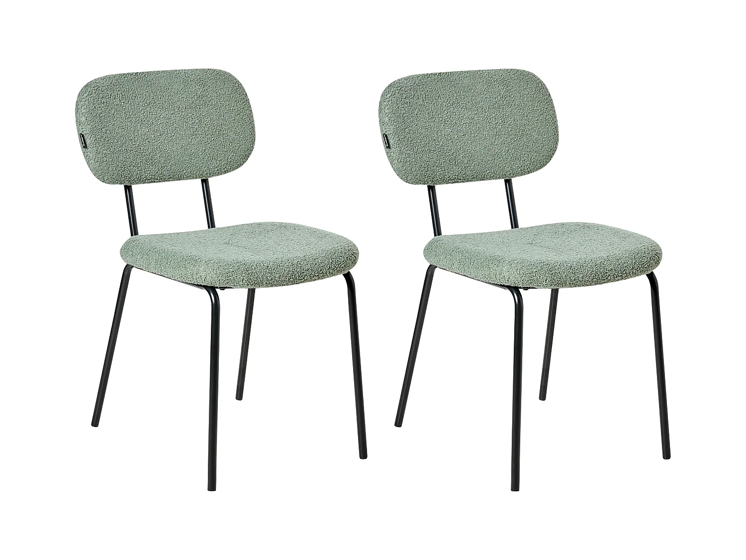 Lot de 2 chaises ADAIR Bouclé Vert clair
