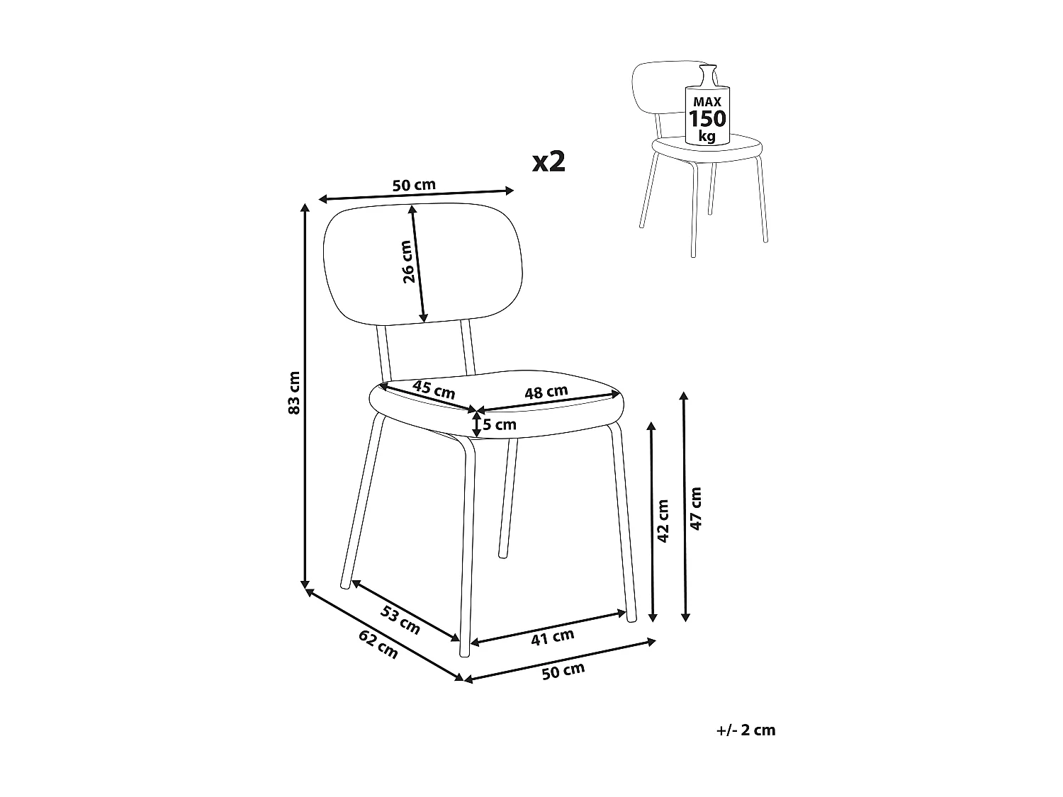 Lot de 2 chaises ADAIR Bouclé Vert clair