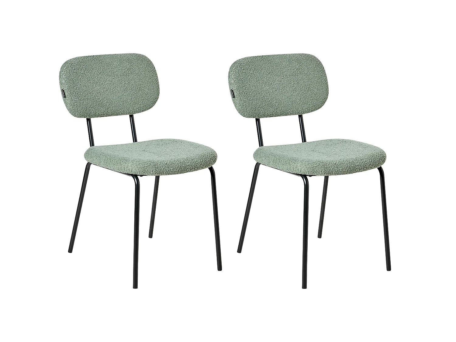 Lot de 2 chaises ADAIR Bouclé Vert clair