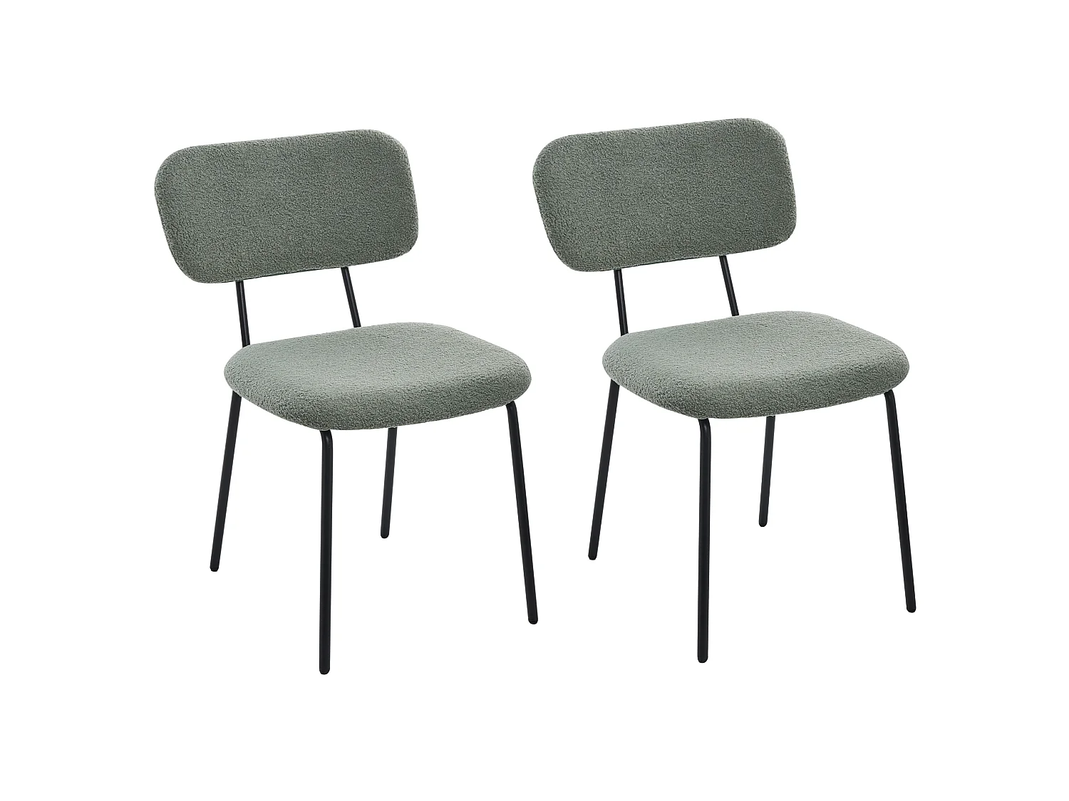 Set mit 2 Stühlen ADAIR Bouclé Hellgrün