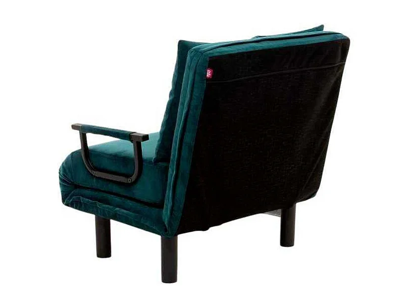 Sillón cama moderno de 1 plaza – 75 x 50 x 75 cm – verde azulado – metal