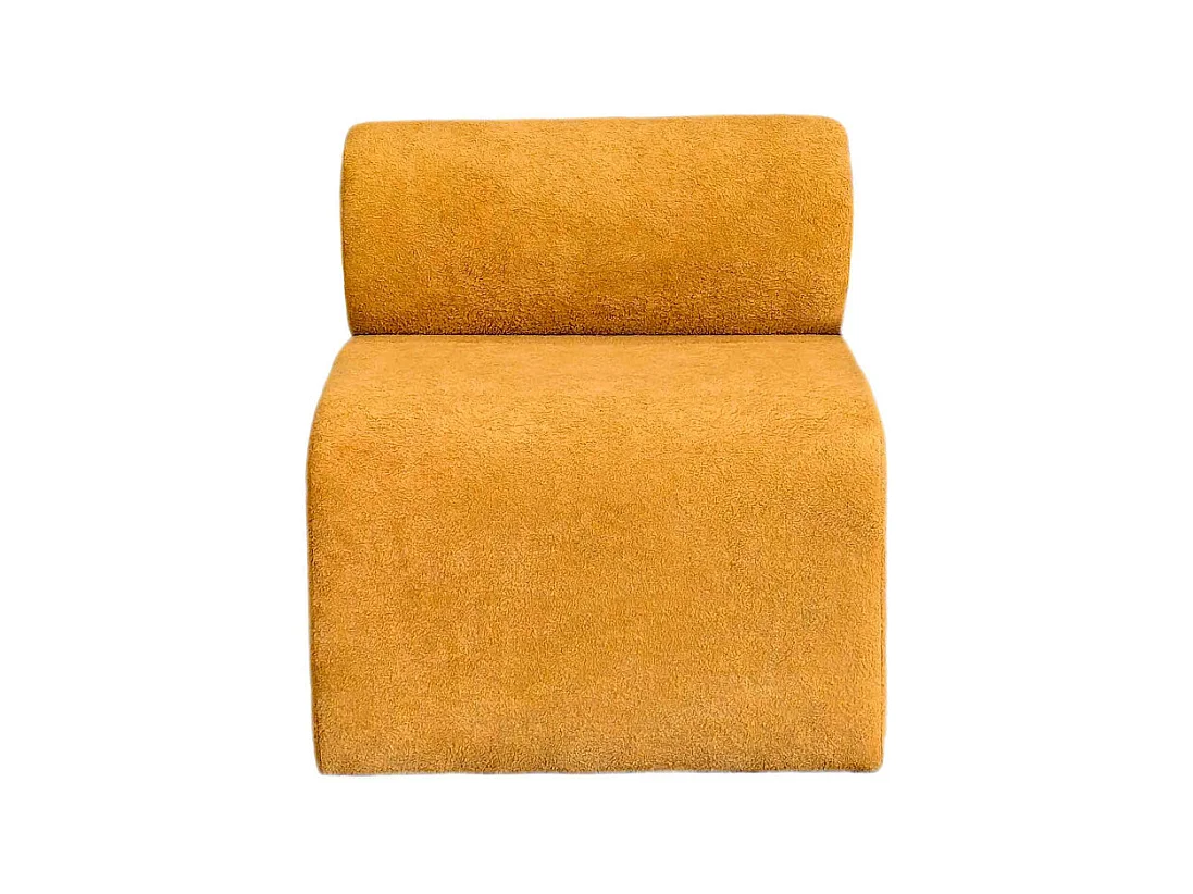 Mour - Fauteuil en tissu doux - Jaune moutarde