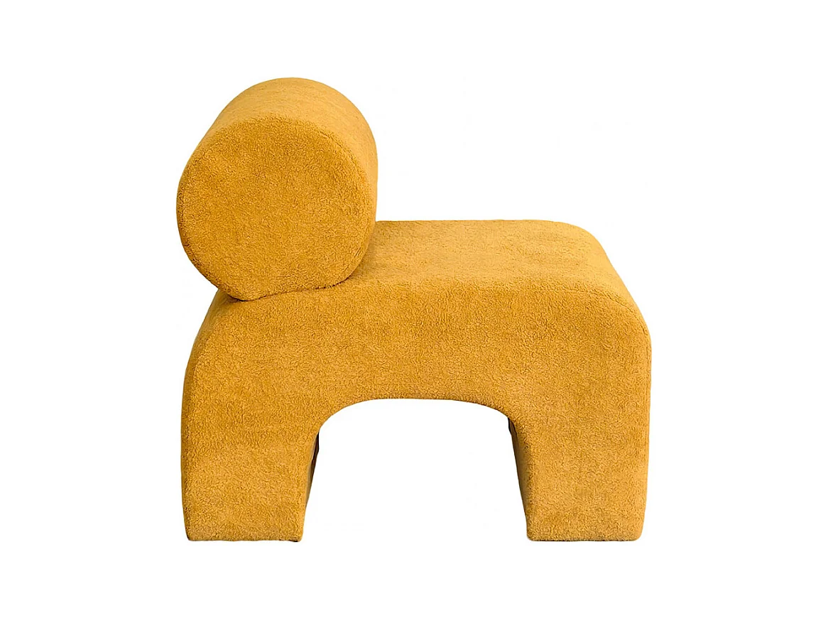 Mour - Fauteuil en tissu doux - Jaune moutarde