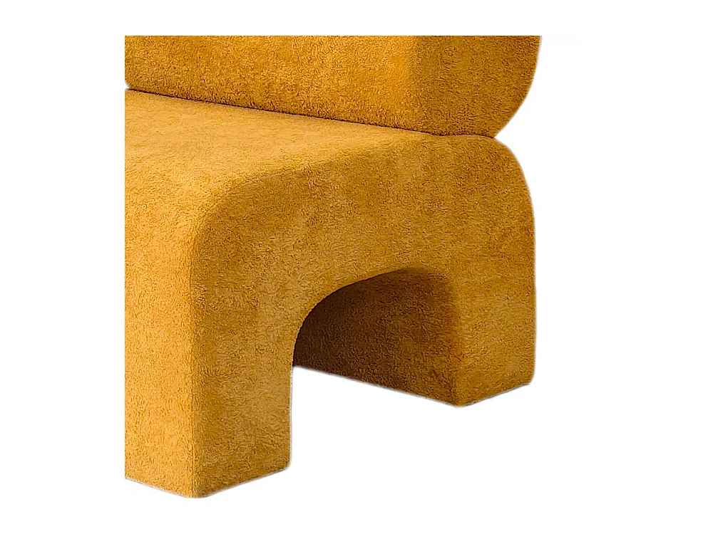 Mour - Fauteuil en tissu doux - Jaune moutarde