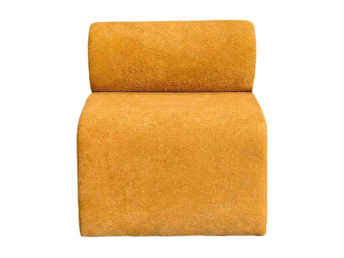 Mour - Fauteuil en tissu doux - Jaune moutarde