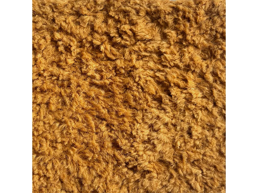 Mour - Fauteuil en tissu doux - Jaune moutarde