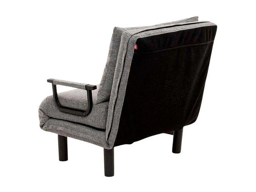 Sillón-cama moderno de 1 plaza – 75 x 50 x 75 cm – gris claro – metal y poliéster