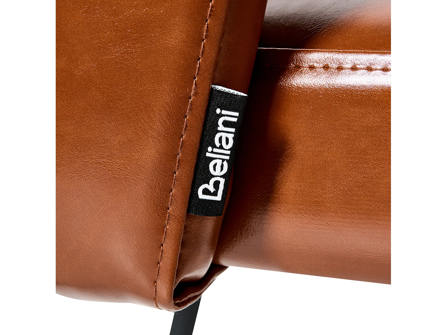 Zestaw 2 krzeseł do jadalni ZANA Ekoskóra Złoty brąz