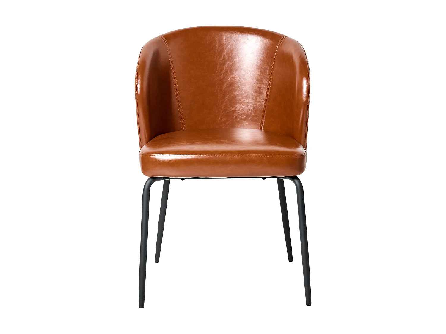 Set di 2 sedie da pranzo ZANA Pelle sintetica Marrone dorato