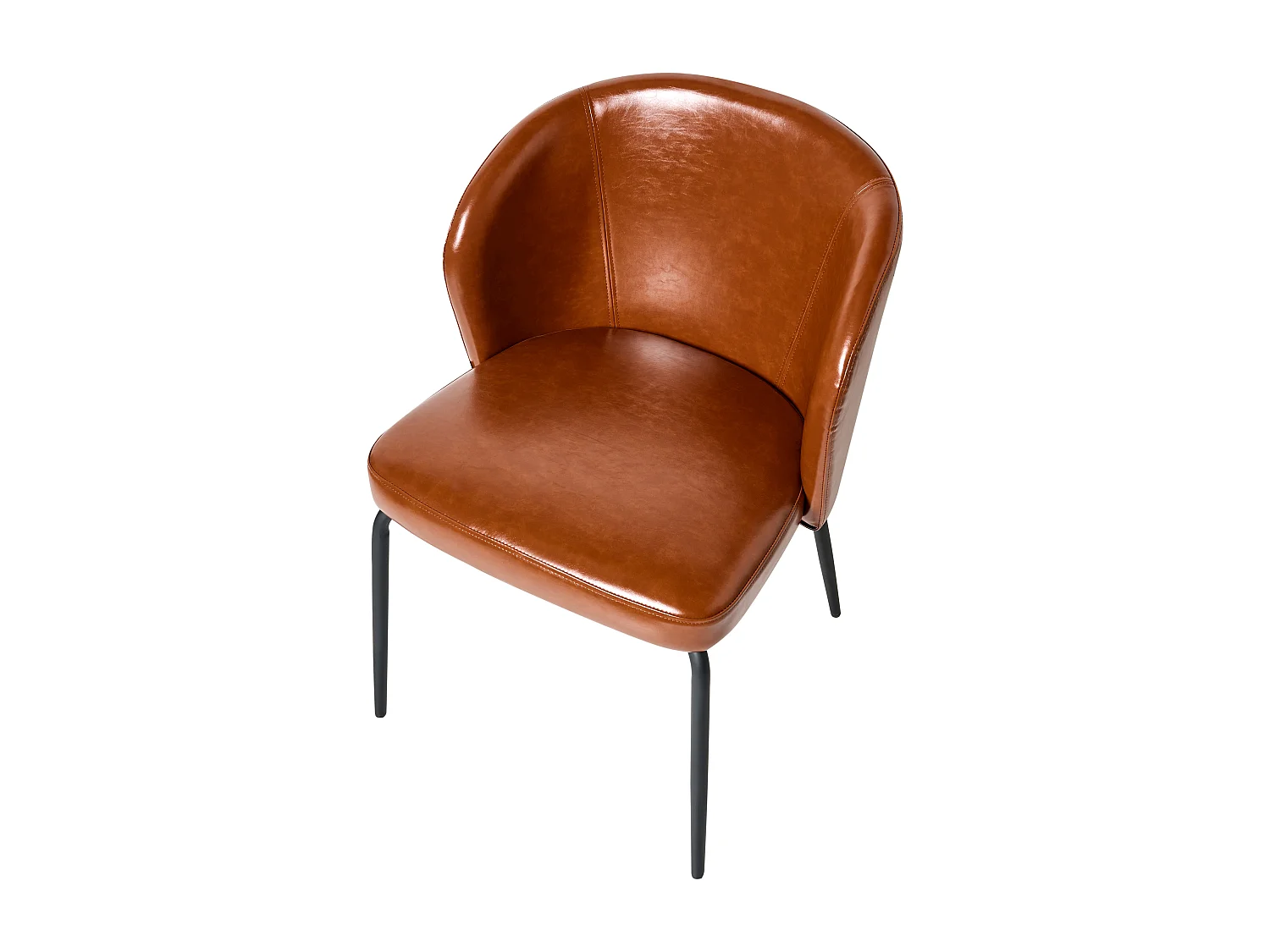 Set di 2 sedie da pranzo ZANA Pelle sintetica Marrone dorato