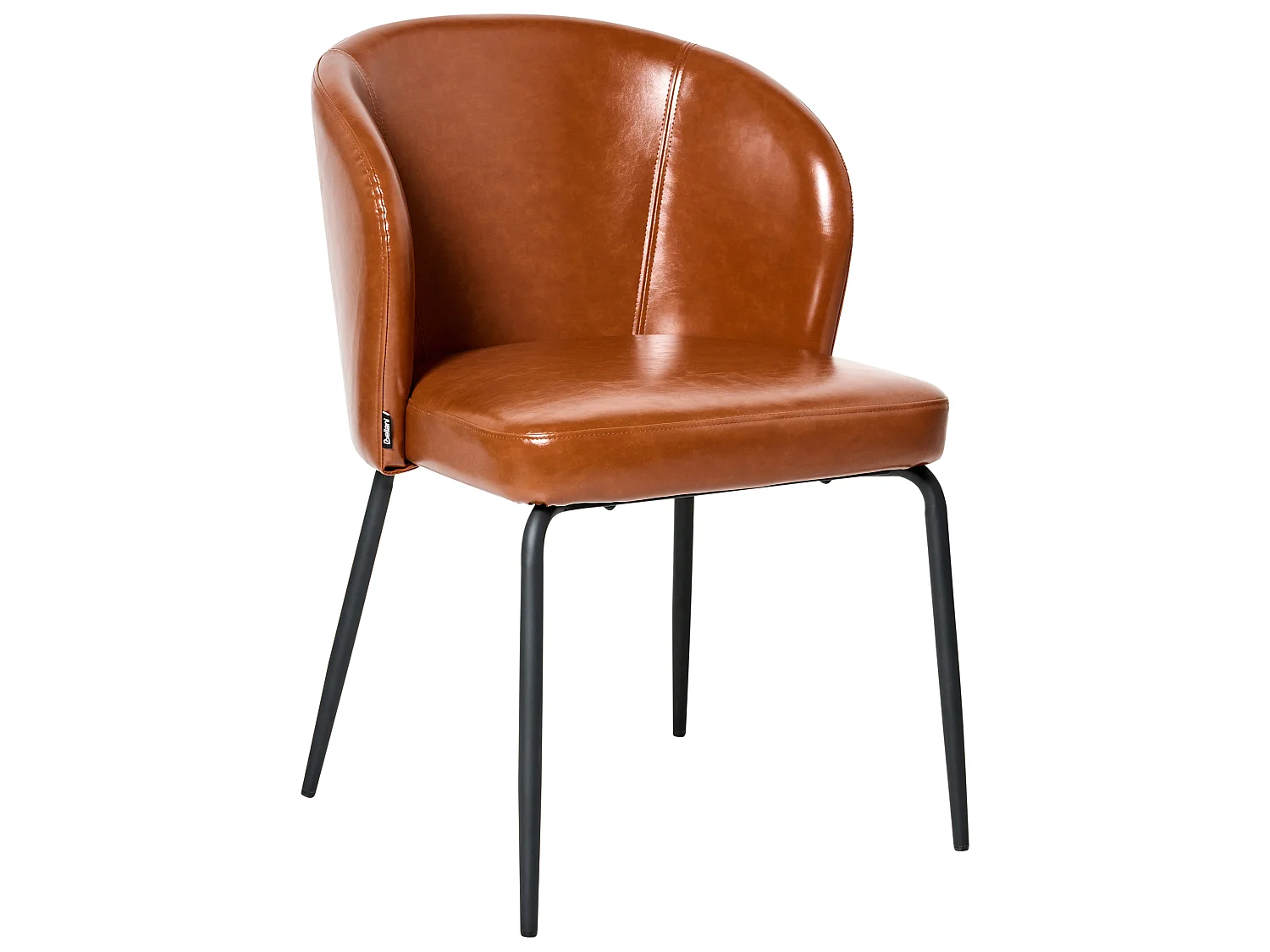 Lot de 2 chaises de salle à manger ZANA Cuir PU Marron doré