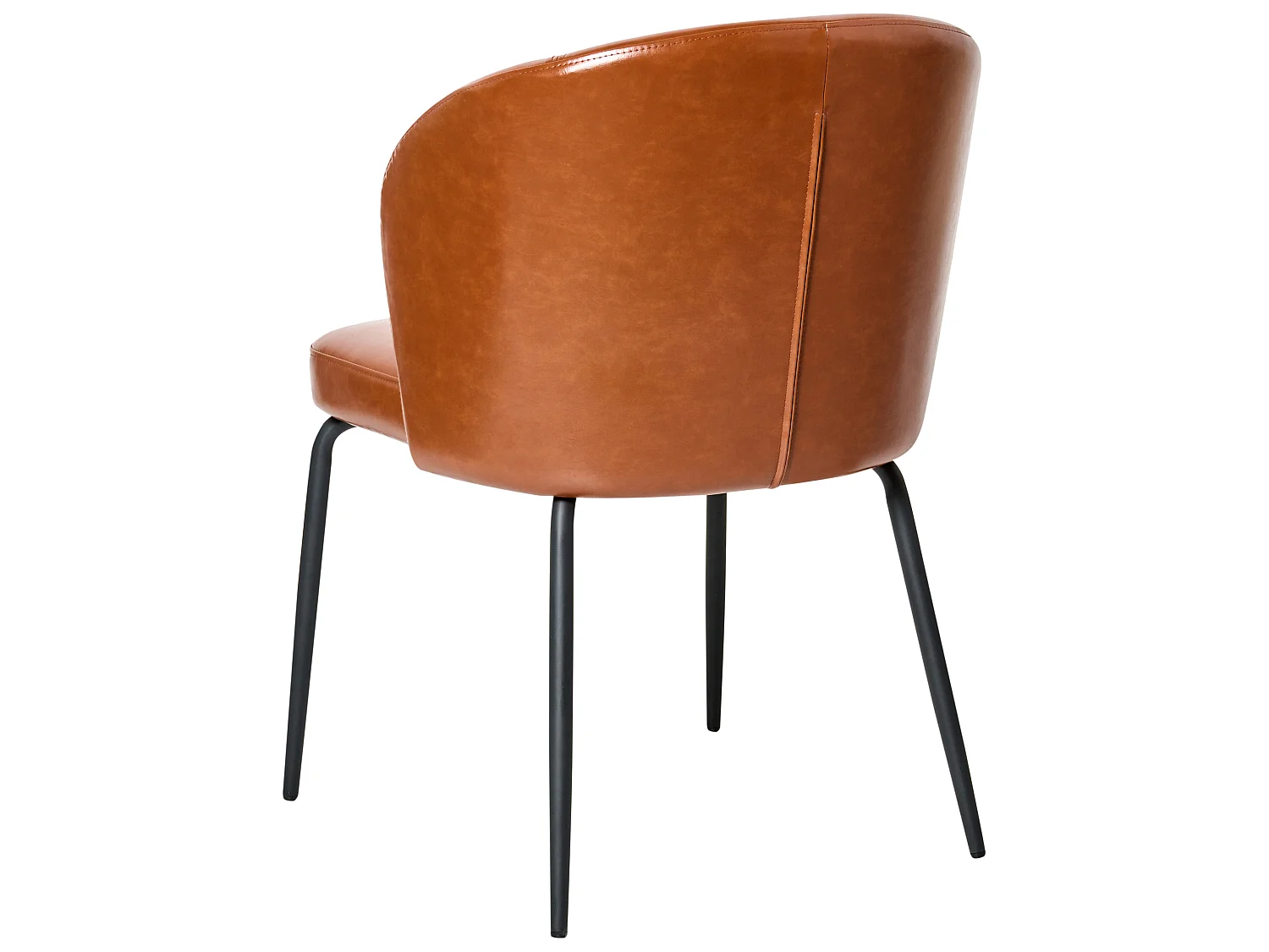 Lot de 2 chaises de salle à manger ZANA Cuir PU Marron doré