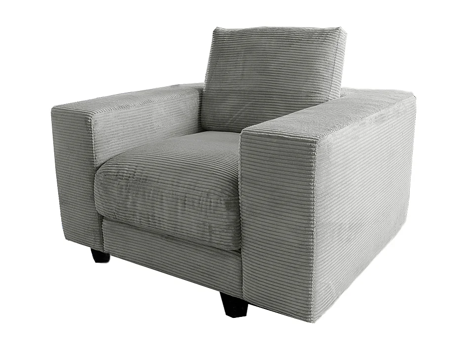 Fauteuil simple - gris clair Velours côtelé - MADELINE