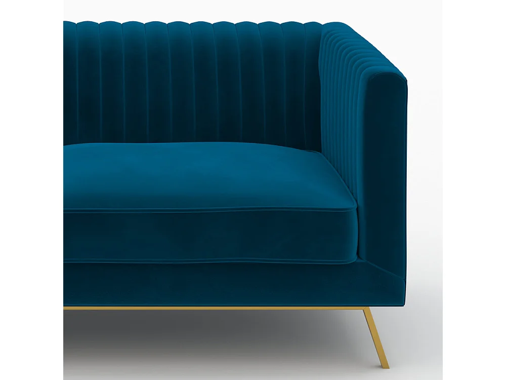 Set di divani in velluto blu 5 posti - Gatsby