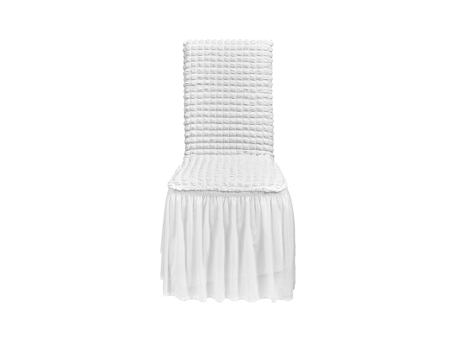 Housse de Chaise SucceBuy 4 Pièces, Blanc, de Chaise Pliantes en Élasthanne Extensible avec Jupe