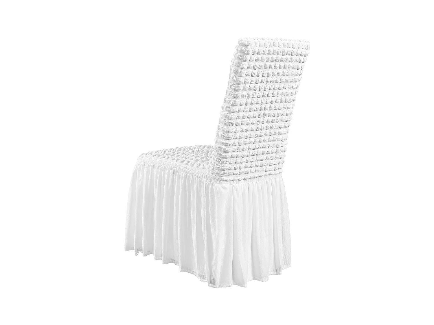 Housse de Chaise SucceBuy 4 Pièces, Blanc, de Chaise Pliantes en Élasthanne Extensible avec Jupe