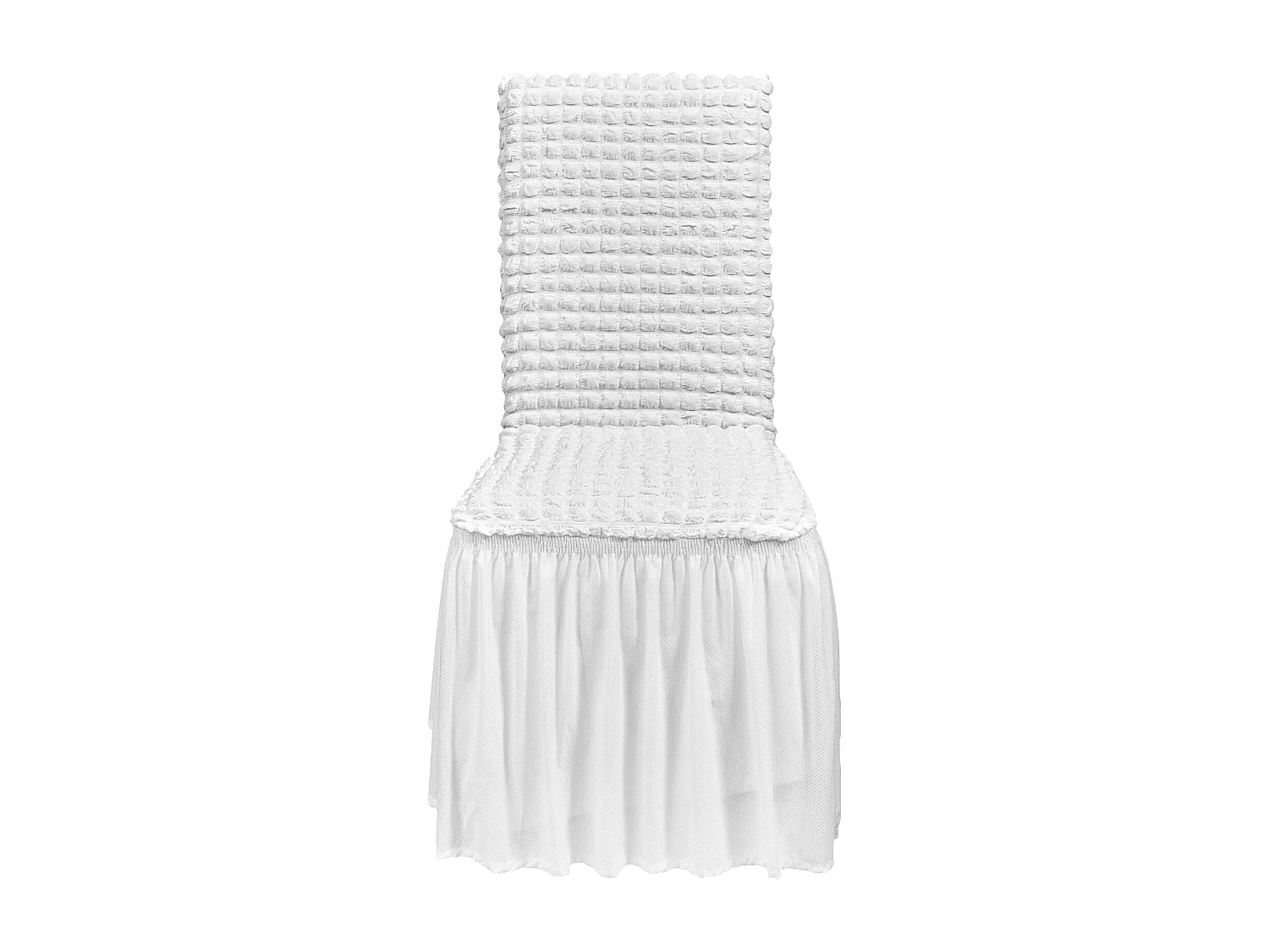Housse de Chaise SucceBuy 4 Pièces, Blanc, de Chaise Pliantes en Élasthanne Extensible avec Jupe