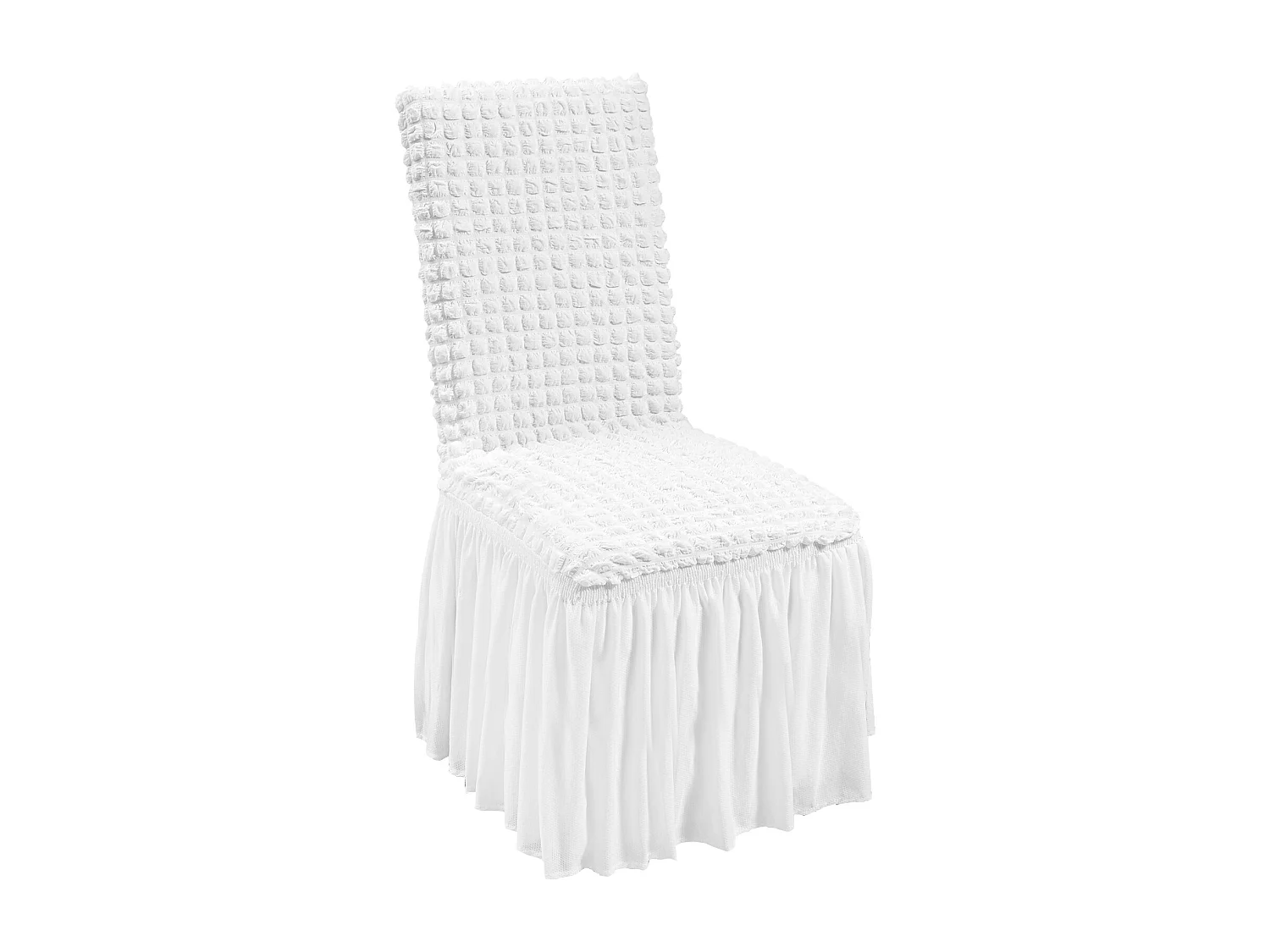 Housse de Chaise SucceBuy 4 Pièces, Blanc, de Chaise Pliantes en Élasthanne Extensible avec Jupe