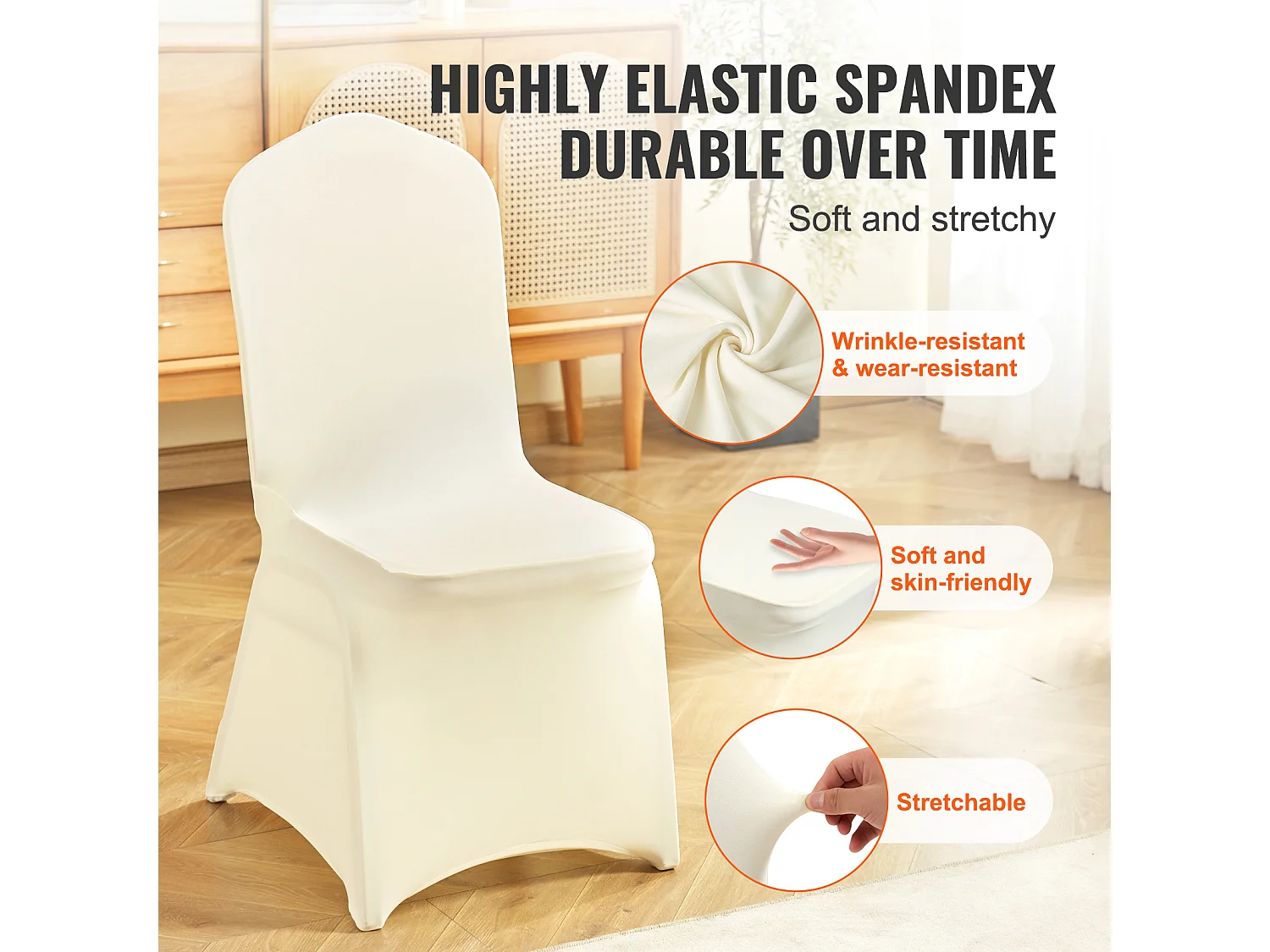 Capa de Cadeira SucceBuy 30 Peças, Branco Ivo, Capas de Cadeira em Elastano Extensível