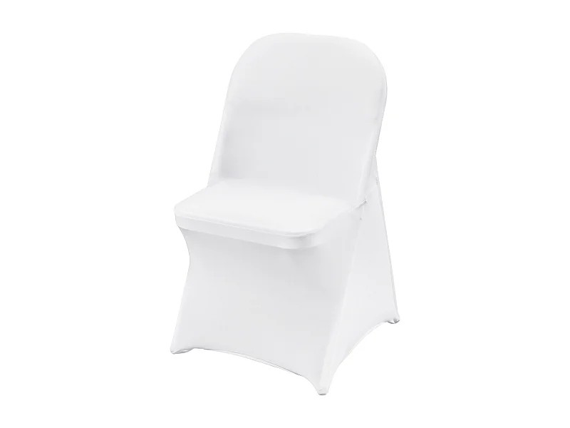 Housse de Chaise SucceBuy 50 Pièces, Blanc, de Chaise Pliantes en Élasthanne Extensible pour Mariage