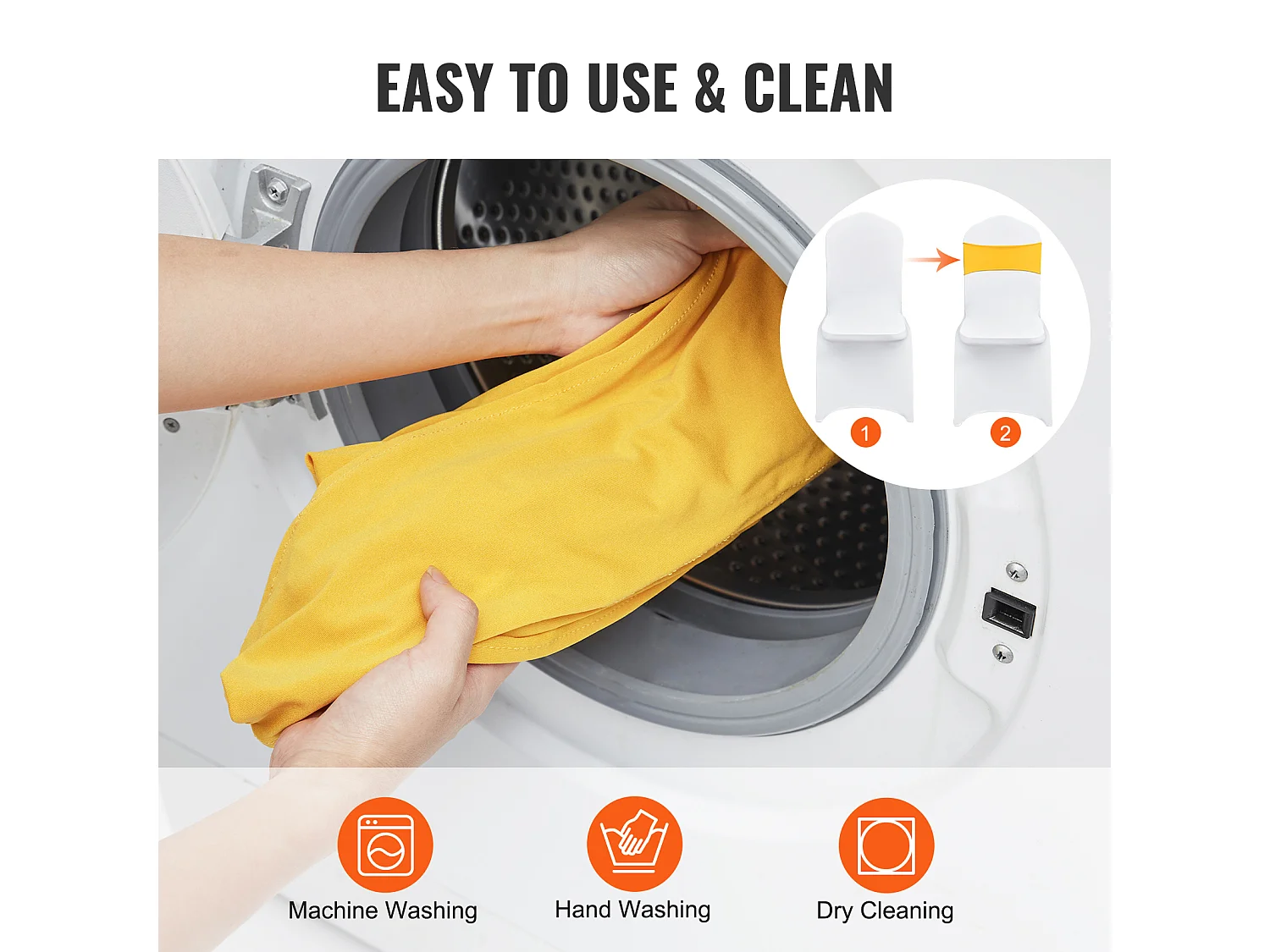 Housse de Chaise SucceBuy, 100 Pièces, Doré, de Chaise Extensibles, pour Décoration de Chaise de Mariage, de Vacances et de Fête